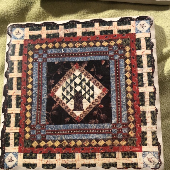 4 coasters/different quilt designs Counterart Absorbent Stone Coaster, American - Picture 7 of 8